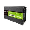 Green Cell Przetwornica napicia PowerInverter LCD 24 V 3000W/60000W Przetwornica samochodowa z wywietlaczem - czysty sinus power adapter/inverter Auto Black