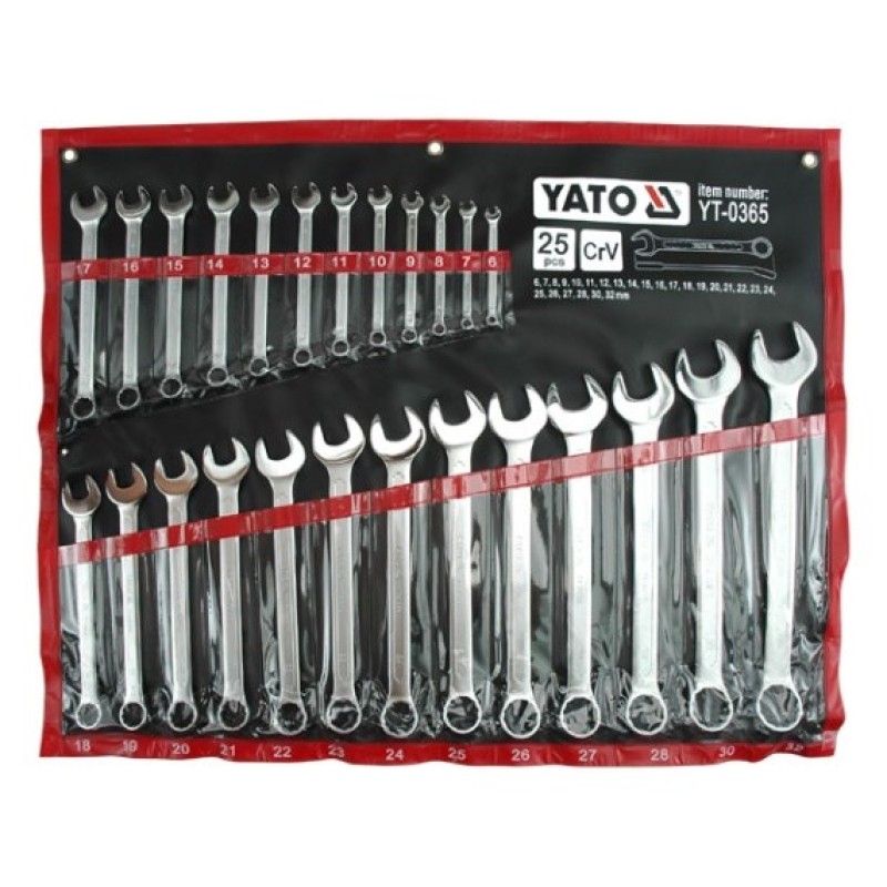 6-32 mm flat-ring spanners, 25 pieces, Yato YT-0365