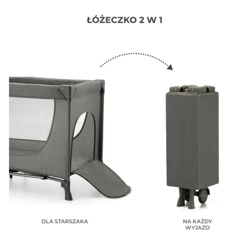 KinderKraft Łóżeczko turystyczne JOY 2 DARK GREY