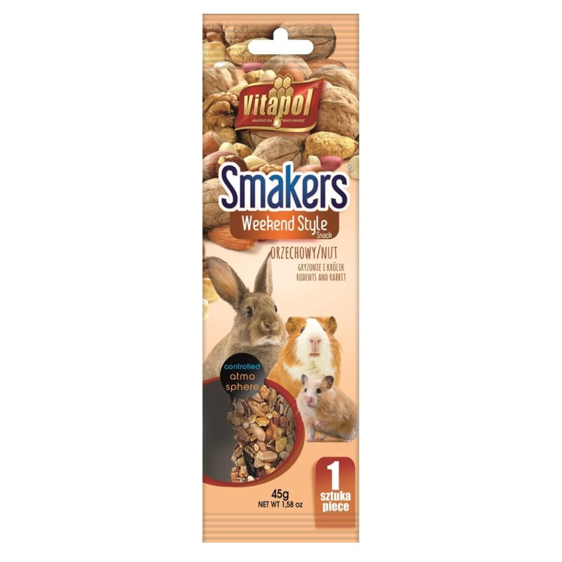 VITAPOL Smakers Weekend style Nutty - treat for rodents and rabbits - 45g