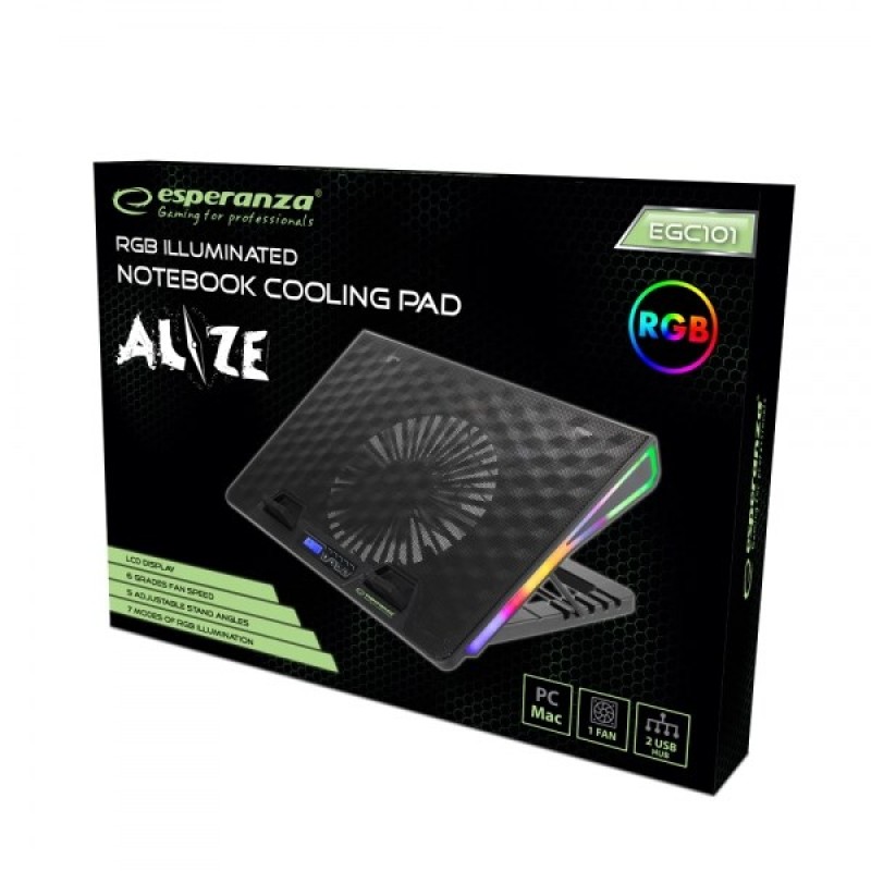 Esperanza EGC101 notebook cooling pad 800 RPM Black Esperanza EGC101 notebook cooling pad 800 RPM Black