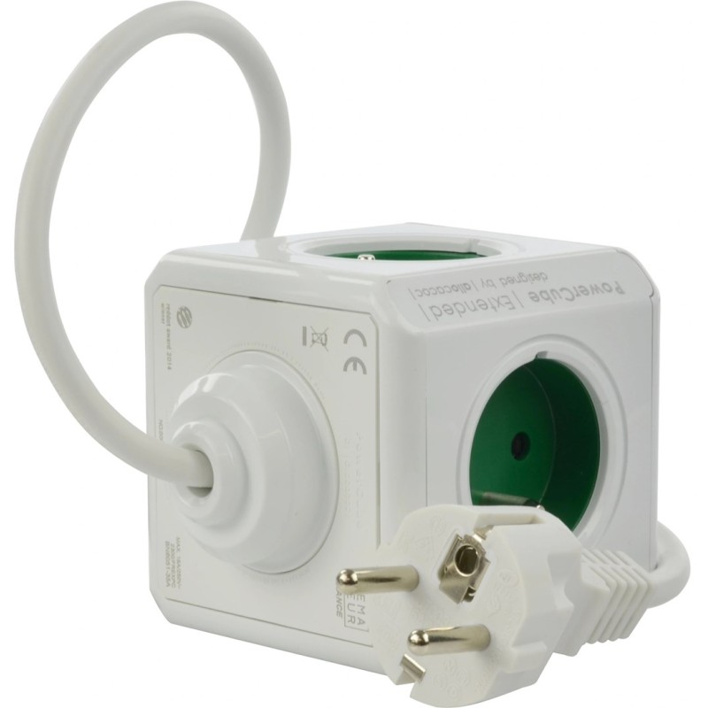 Allocacoc PowerCube Extended Type E power extension 1.5 m 5 AC outlet(s) Indoor Green Allocacoc PowerCube Extended Type E power extension 1.5 m 5 AC outlet(s) Indoor Green