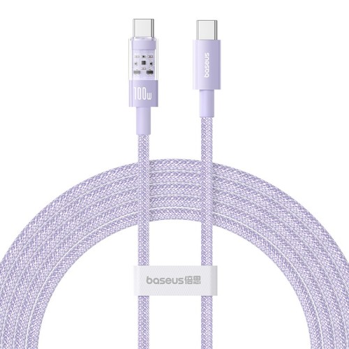 Baseus Gem USB C to USB C fast charging cable 2 m 100 W Purple Baseus Gem USB C to USB C fast charging cable 2 m 100 W Purple