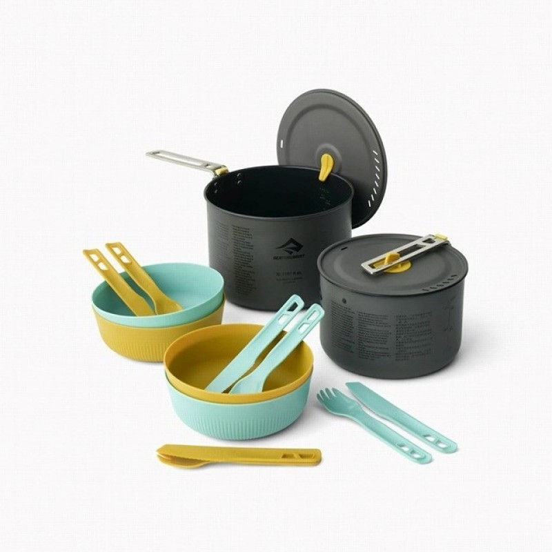 Sea to Summit Frontier UL Two Pot Cook Set 4P Folding crockery set Sea to Summit Frontier UL Two Pot Cook Set 4P Folding crockery set