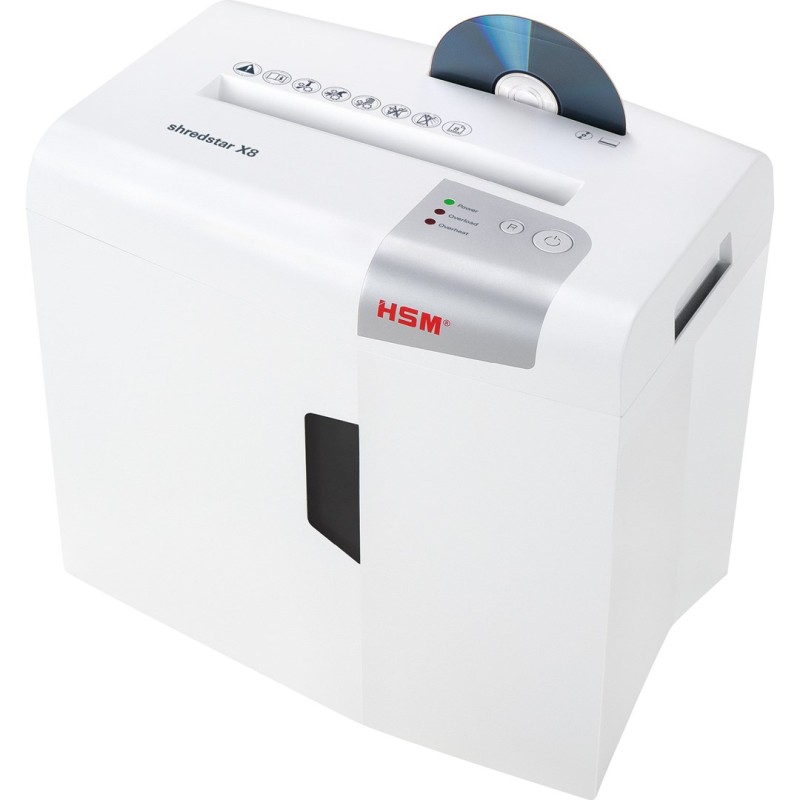 HSM shredstar X8 document shredder, 4.5 x 30 mm + separate CD-cutting mechanism HSM shredstar X8 document shredder, 4.5 x 30 mm + separate CD-cutting mechanism