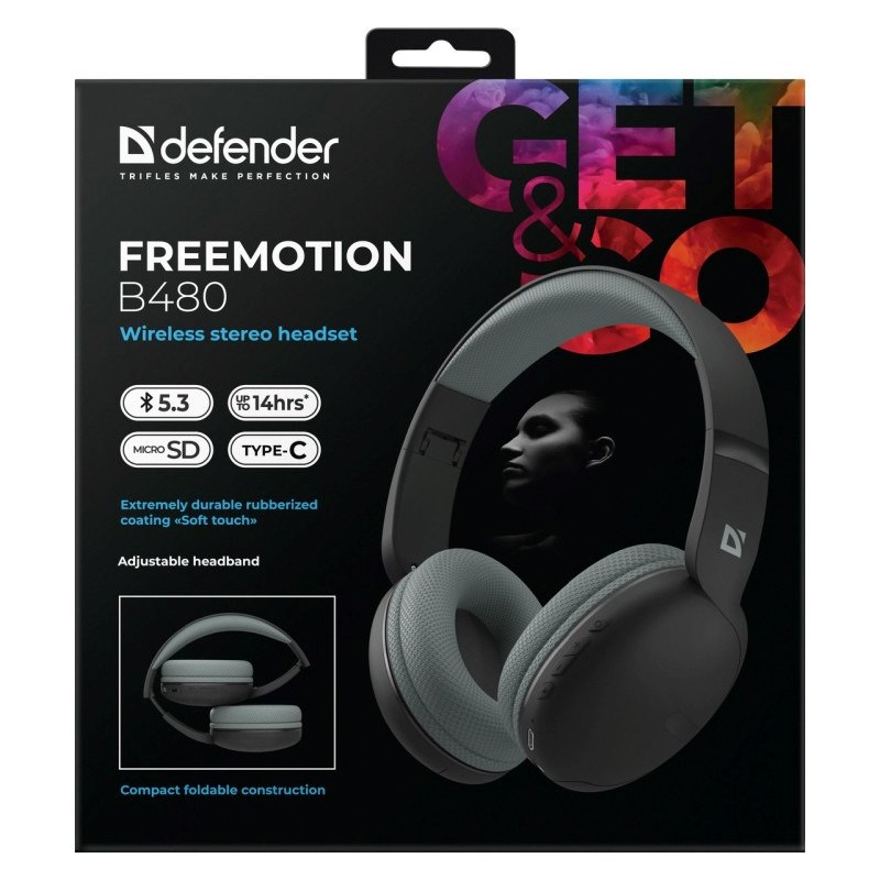 HEADPHONES DEFENDER BLUETOOTH FREEMOTION B480 BLACK