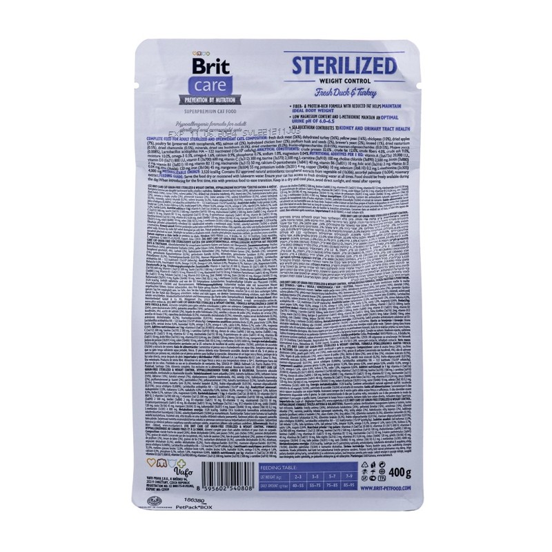 BRIT Care Grain-Free Sterilized Weight Control - dry cat food - 400 g BRIT Care Grain-Free Sterilized Weight Control - dry cat food - 400 g