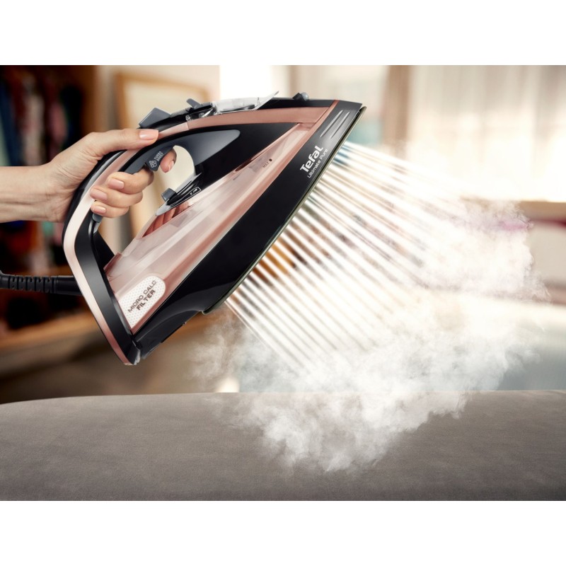 Tefal Ultimate Pure FV9845 iron Dry & Steam iron Durilium Autoclean soleplate 3200 W Black, Copper Tefal Ultimate Pure FV9845 iron Dry & Steam iron Durilium Autoclean soleplate 3200 W Black, Copper