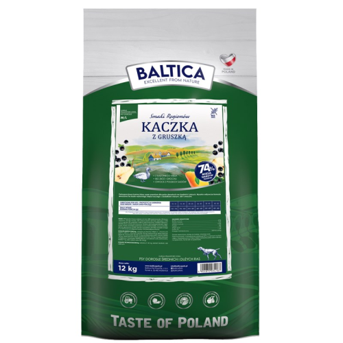 BALTICA Smaki regionów Medium and large breeds Duck with pear - dry dog food - 12kg BALTICA Smaki regionów Medium and large breeds Duck with pear - dry dog food - 12kg