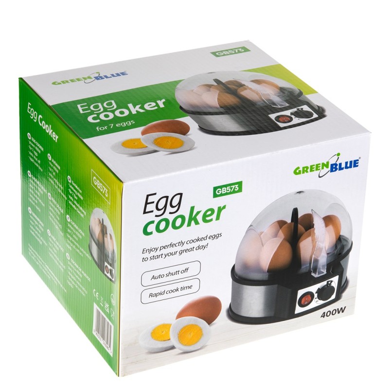 GreenBlue automatic egg cooker, 400W power, up to 7 eggs, measuring cup, 220-240V~, 50 Hz, GB573 GreenBlue automatic egg cooker, 400W power, up to 7 eggs, measuring cup, 220-240V~, 50 Hz, GB573