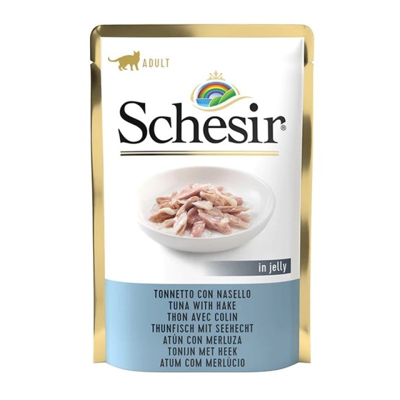 SCHESIR in jelly Tuna with hake - wet cat food - 85 g