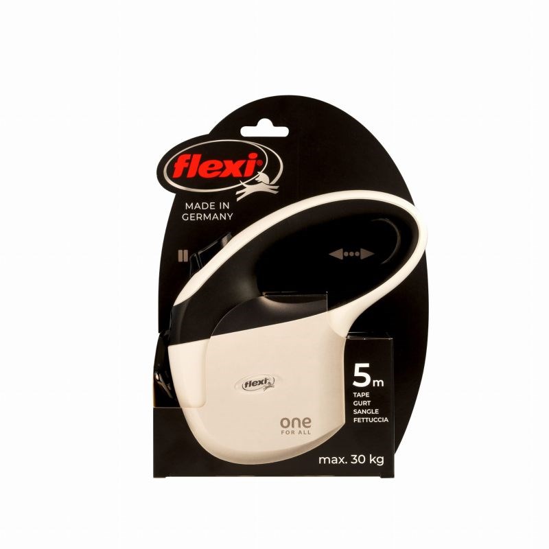 FLEXI One for All S white - black - automatic dog leash for dogs up to 30kg - 5m FLEXI One for All S white - black - automatic dog leash for dogs up to 30kg - 5m
