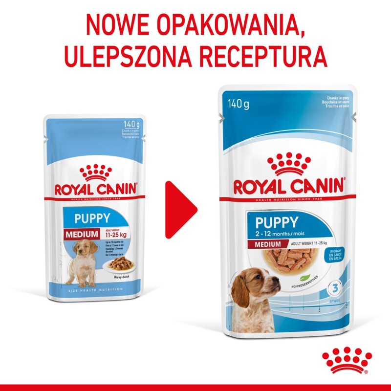 ROYAL CANIN SHN Medium Puppy in sauce - wet puppy food - 10x140g ROYAL CANIN SHN Medium Puppy in sauce - wet puppy food - 10x140g