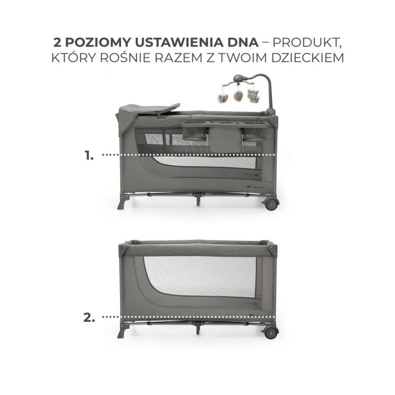 KinderKraft Łóżeczko turystyczne JOY 2 DARK GREY