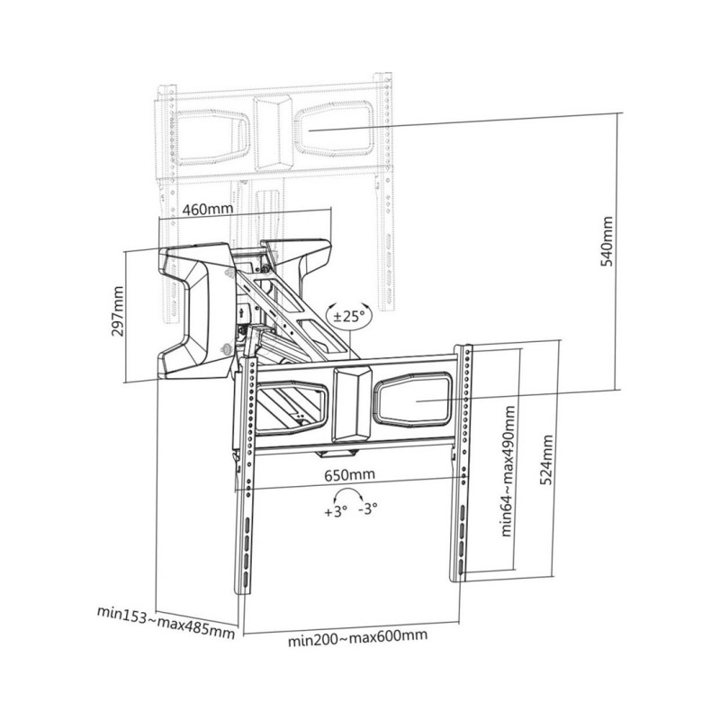 Maclean MC-891 Electric TV Wall Mount Bracket with Remote Control Height Adjustment 37'' - 70 Maclean MC-891 Electric TV Wall Mount Bracket with Remote Control Height Adjustment 37'' - 70