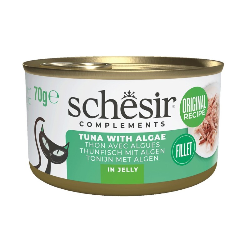 SCHESIR Complements Tuna with algae in jelly - wet cat food - 70g SCHESIR Complements Tuna with algae in jelly - wet cat food - 70g