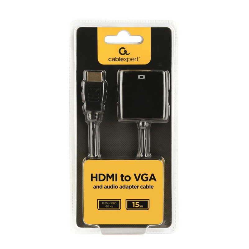 Gembird A-HDMI-VGA-03 video cable adapter 0.15 m HDMI Type A (Standard) VGA (D-Sub) Black Gembird A-HDMI-VGA-03 video cable adapter 0.15 m HDMI Type A (Standard) VGA (D-Sub) Black