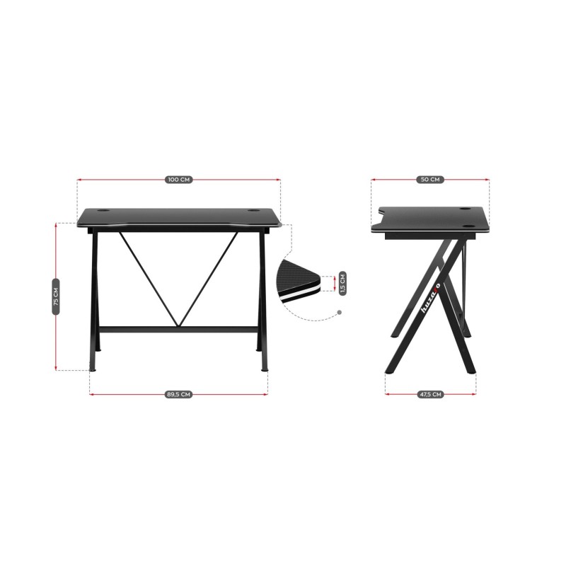 Gaming desk - Huzaro Hero 1.4 Black Gaming desk - Huzaro Hero 1.4 Black