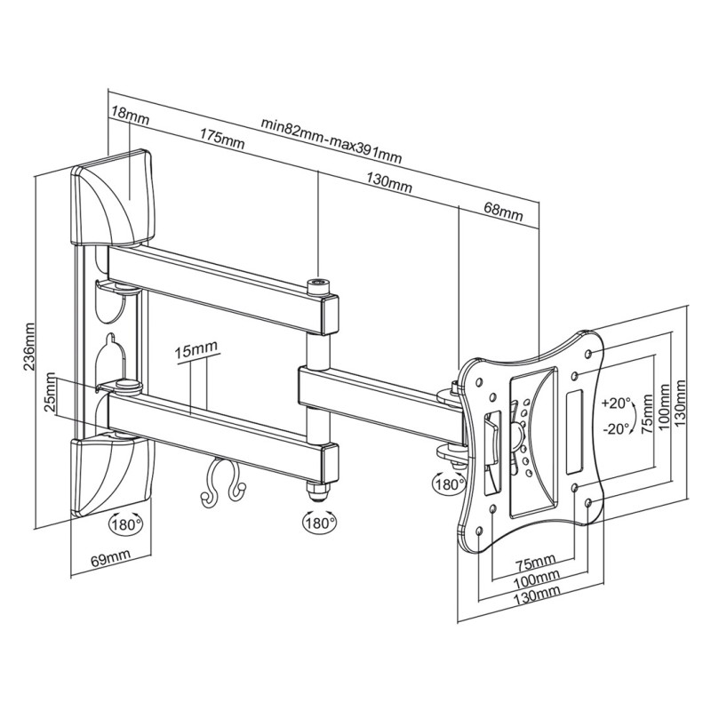 Maclean MC-719 TV Wall Mount LCD LED Plasma TV Holder Tiltable 13-27 Maclean MC-719 TV Wall Mount LCD LED Plasma TV Holder Tiltable 13-27