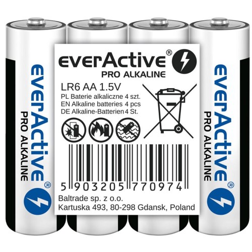 Alkaline batteries everActive Pro Alkaline LR6 AA - 4 pieces Alkaline batteries everActive Pro Alkaline LR6 AA - 4 pieces
