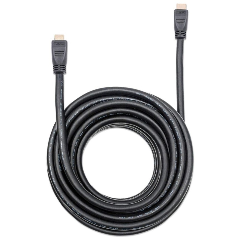 Manhattan HDMI 4K@60Hz Cable with Ethernet - CL3 rated, 10m, Suitable for In-Wall use, For ALL 4K & 1080p/HD uses - when upgrading now or have it ready for when you need it, Male to Male, Black, Ultra HD 4k x 2k, Lifetime Warranty, Premium High Speed