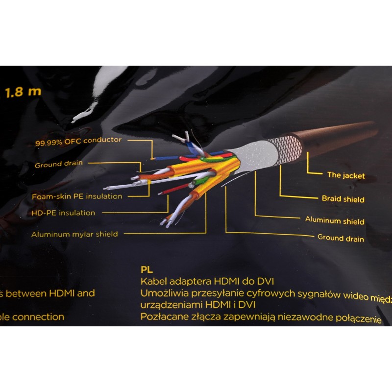 Gembird 1.8m, HDMI/DVI, M/M DVI-D Black Gembird 1.8m, HDMI/DVI, M/M DVI-D Black