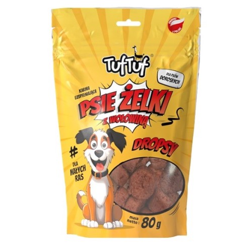 TUF TUF Dog gummies - beef drops - dog treat - 80g TUF TUF Dog gummies - beef drops - dog treat - 80g