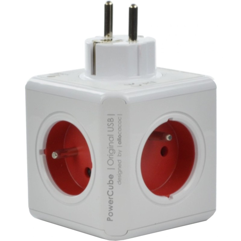 Allocacoc PowerCube Original USB Type E power extension 4 AC outlet(s) Indoor Red Allocacoc PowerCube Original USB Type E power extension 4 AC outlet(s) Indoor Red