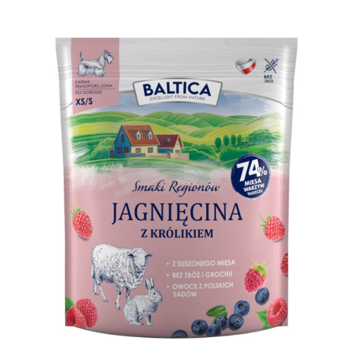 BALTICA Smaki regionów Small breeds Lamb with rabbit - dry dog food - 1kg BALTICA Smaki regionów Small breeds Lamb with rabbit - dry dog food - 1kg