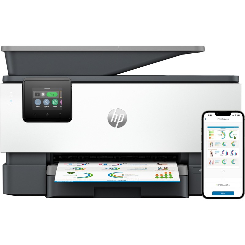HP OfficeJet Pro 9120b Wireless All-in-One Color Printer, Two-sided printing; Copier, Scanner HP OfficeJet Pro 9120b Wireless All-in-One Color Printer, Two-sided printing; Copier, Scanner