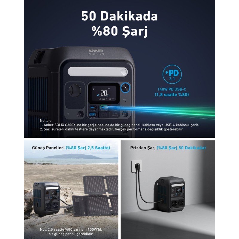 Przenośna stacja zasilania Anker Solix C300X 288Wh 300W Przenośna stacja zasilania Anker Solix C300X 288Wh 300W