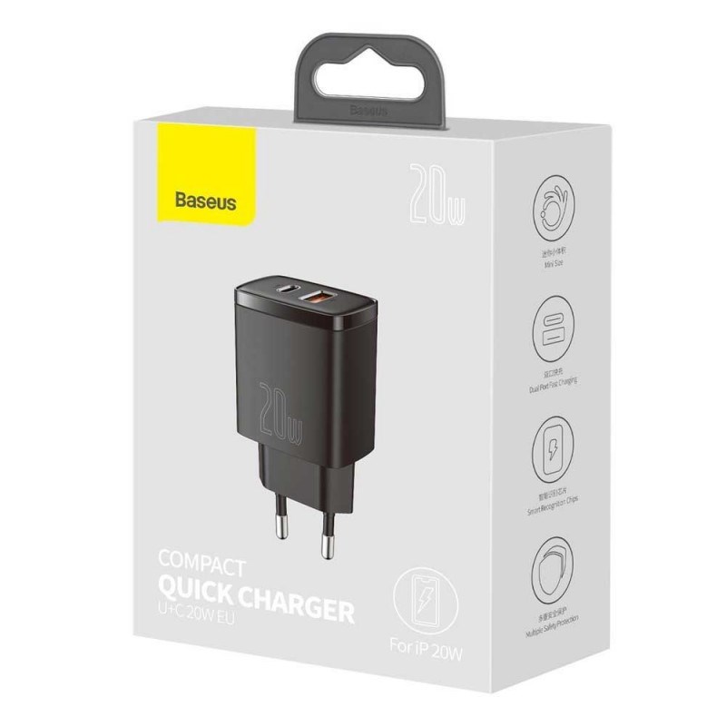 Baseus CCXJ-B01 mobile device charger Universal Black AC Fast charging Indoor Baseus CCXJ-B01 mobile device charger Universal Black AC Fast charging Indoor