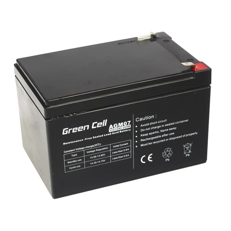 Green Cell AGM Battery 12V 12Ah - Batterie - 12.000 mAh Sealed Lead Acid (VRLA)