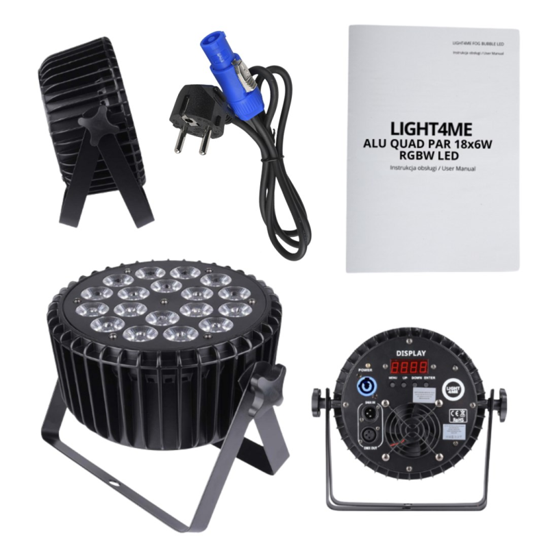 LIGHT4ME ALU QUAD PAR 18x6W RGBW - stage spotlight