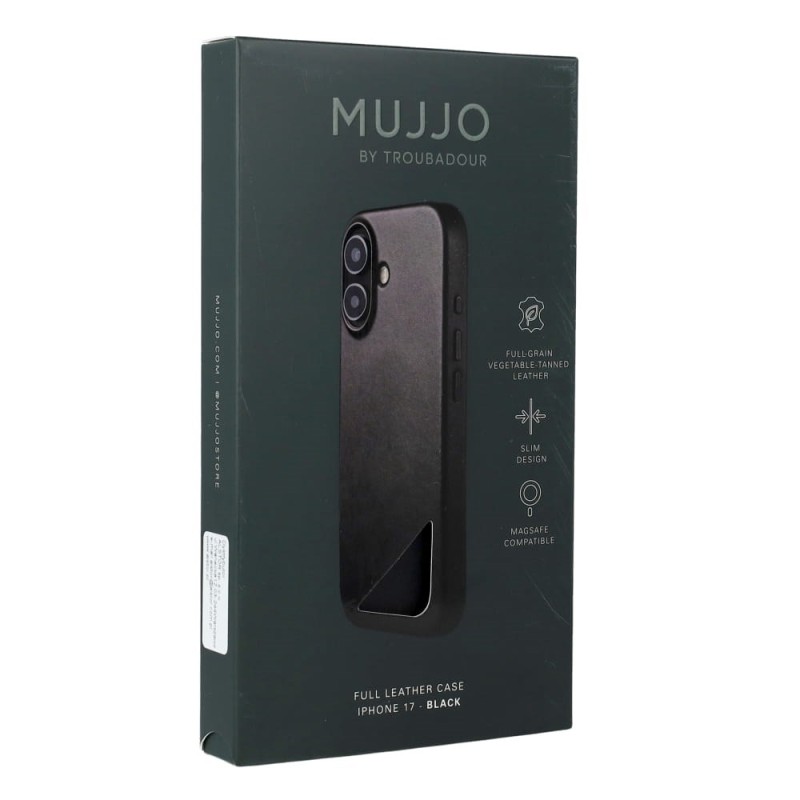 Mujjo Full Leather Case MagSafe Case for iPhone 17 Schwarz Mujjo Full Leather Case MagSafe Case for iPhone 17 Schwarz