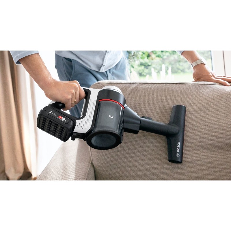 Bosch BSS711W stick vacuum/electric broom Battery Dry Bagless 0.3 L Black, Silver, White