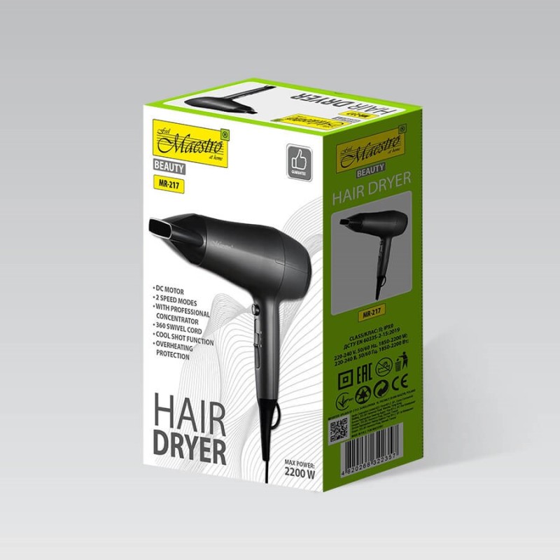 Hair dryer 2200W MAESTRO MR-217 Hair dryer 2200W MAESTRO MR-217
