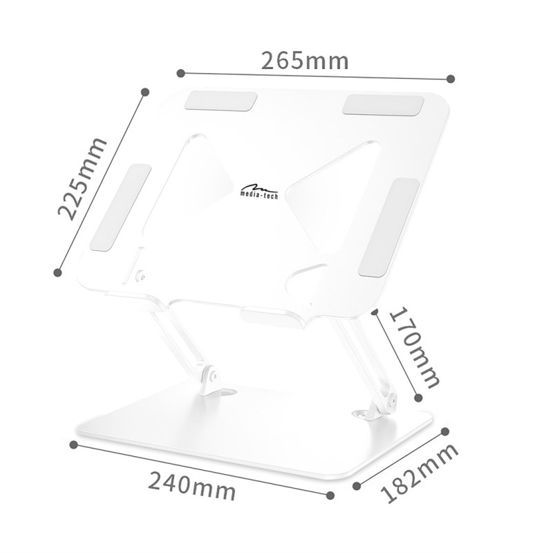MEDIA-TECH Laptop Stand – Laptop Stand MT2661W (white) MEDIA-TECH Laptop Stand – Laptop Stand MT2661W (white)