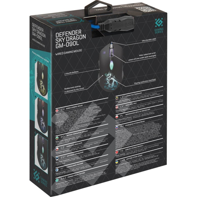 Defender GM-090L mouse Right-hand USB Type-A Optical 3200 DPI Defender GM-090L mouse Right-hand USB Type-A Optical 3200 DPI