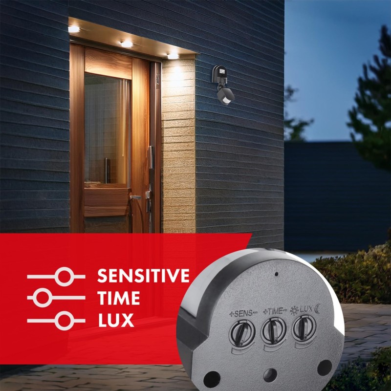 Maclean MCE25 GR Wall-Mounted 180° Motion & Dusk Sensor, 1200W Max, Grey Maclean MCE25 GR Wall-Mounted 180° Motion & Dusk Sensor, 1200W Max, Grey