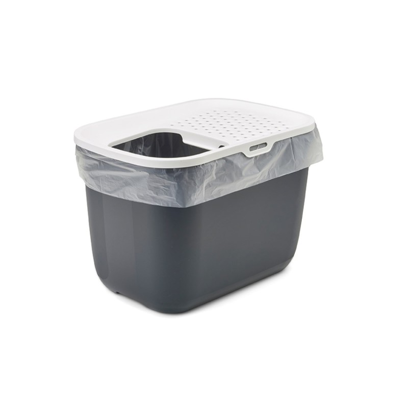 SAVIC HOP Anthracite with White Lid – Cat Litter Tray – 58.5x39x39.5 cm – 1 pc. SAVIC HOP Anthracite with White Lid – Cat Litter Tray – 58.5x39x39.5 cm – 1 pc.