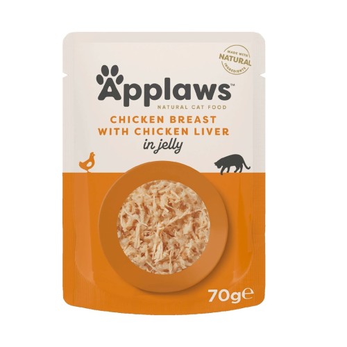 APPLAWS Chicken breast with chicken liver in jelly - wet cat food - 70g APPLAWS Chicken breast with chicken liver in jelly - wet cat food - 70g