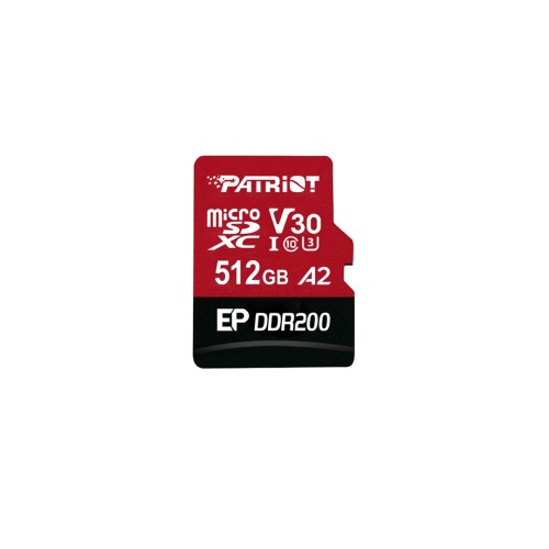 Patriot Memory EP DDR200 memory card 512GB MicroSDXC 160/120 MB/s (PEF512GEP33MCX) Patriot Memory EP DDR200 memory card 512GB MicroSDXC 160/120 MB/s (PEF512GEP33MCX)