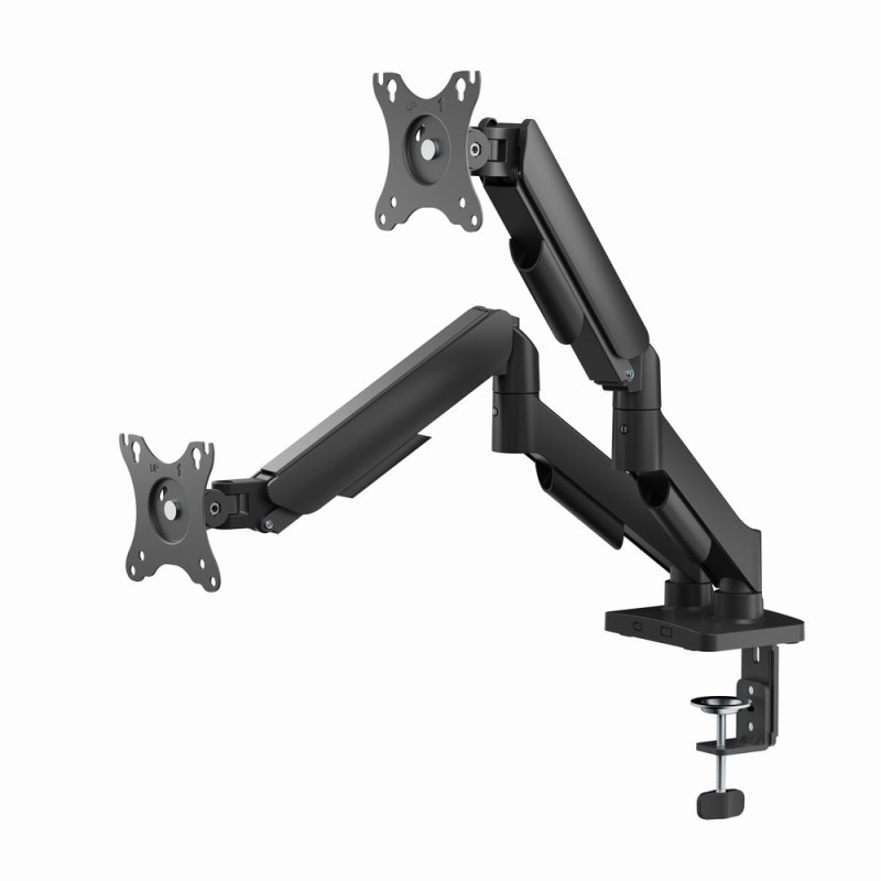 Gembird MA-DA2U-01 Adjustable desk 2-display mounting arm with USB ports, 17”-32”, black