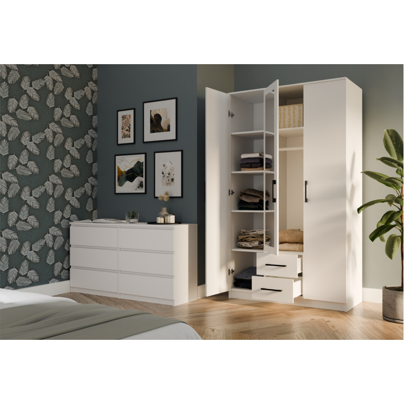 Topeshop ROMANA 120 BIEL bedroom wardrobe/closet 6 shelves 3 door(s) White Topeshop ROMANA 120 BIEL bedroom wardrobe/closet 6 shelves 3 door(s) White