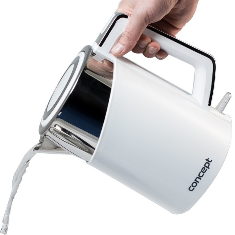 Concept RK3170 electric kettle 1.7 L 2200 W Stainless steel, White Concept RK3170 electric kettle 1.7 L 2200 W Stainless steel, White