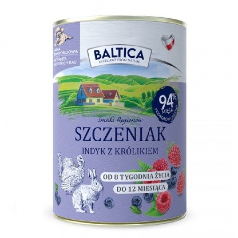 BALTICA Smaki regionów Puppy Turkey with rabbit - wet dog food - 400g BALTICA Smaki regionów Puppy Turkey with rabbit - wet dog food - 400g