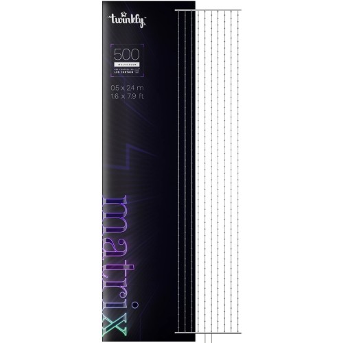 Twinkly Matrix - 500 RGB LED Pearl-shaped lights, clear wire, 1.7x7.8ft F-plug type Twinkly Matrix - 500 RGB LED Pearl-shaped lights, clear wire, 1.7x7.8ft F-plug type