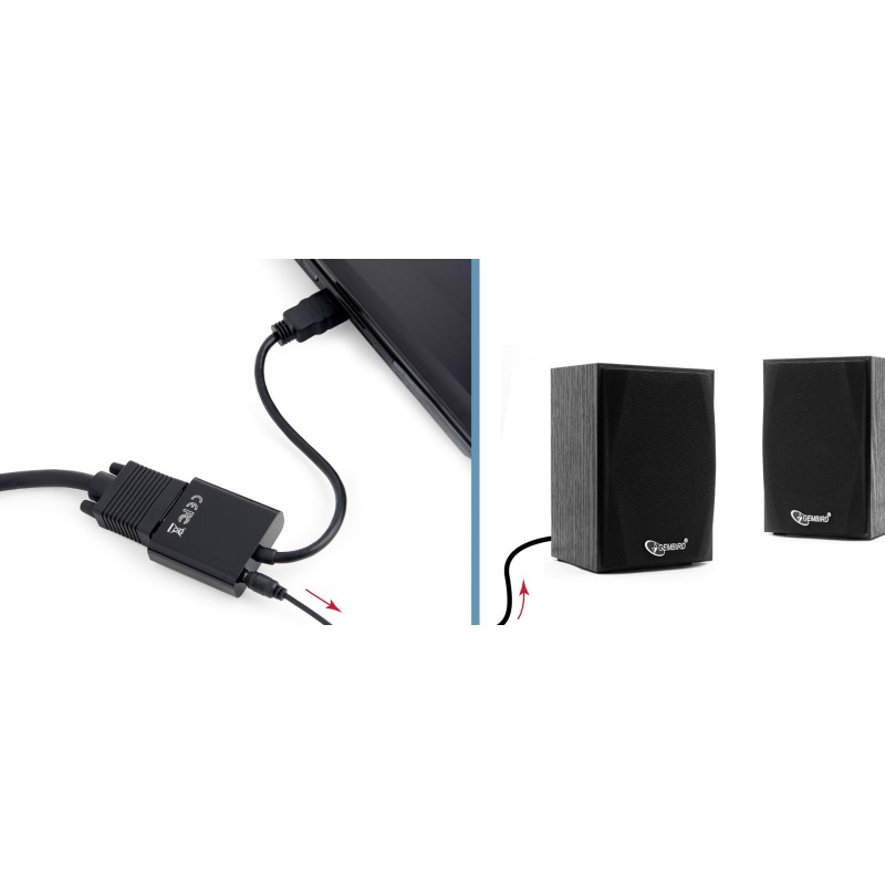 Gembird A-HDMI-VGA-03 video cable adapter 0.15 m HDMI Type A (Standard) VGA (D-Sub) Black Gembird A-HDMI-VGA-03 video cable adapter 0.15 m HDMI Type A (Standard) VGA (D-Sub) Black