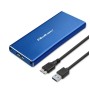 Qoltec 51832 Enclosure | M.2 SSD drive | SATA | NGFF| USB 3.0 | Super speed 5Gb/s | 2TB | Blue